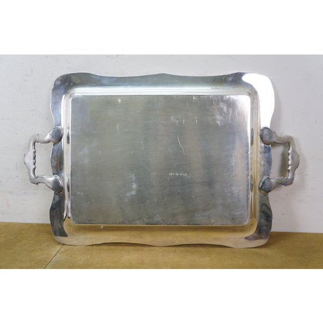 Mid 20th Century Reed & Barton Tara Hall & Wm Rogers Silverplate Handled Serving Trays Platters For Sale - Image 11 of 16