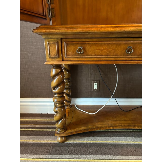 Chocolate Maitland-Smith Burlwood Armoire With Compass Marquetry For Sale - Image 8 of 9