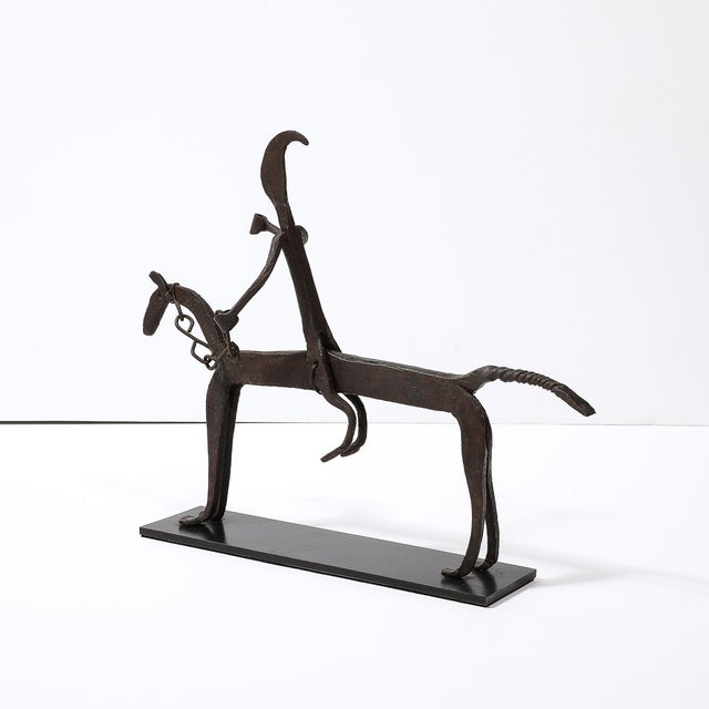 A Bamana Wrought Iron Equestrian Sculpture For Sale - Image 9 of 12