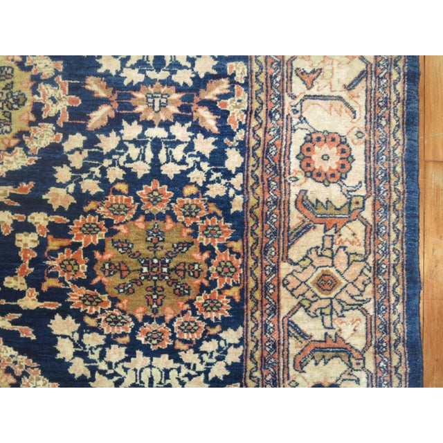 Persian Antique Zabihi Collection Blue Persian Mahal Carpet For Sale - Image 3 of 10