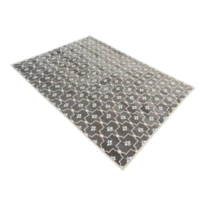 Not Yet Made - Made To Order Handmade Cotton Natural Vegetable Dyed Rug Brown and Cream Flower Pattern Dhurrie - 6'x9'