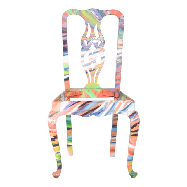 Urban Art Turned Chair by Francisco Camilo, 1950s For Sale