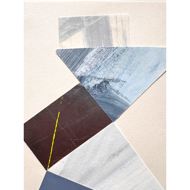 Blue "Im Blue 6" Original Mixed-Media Collage on Paper by Zac Woodie For Sale - Image 8 of 8