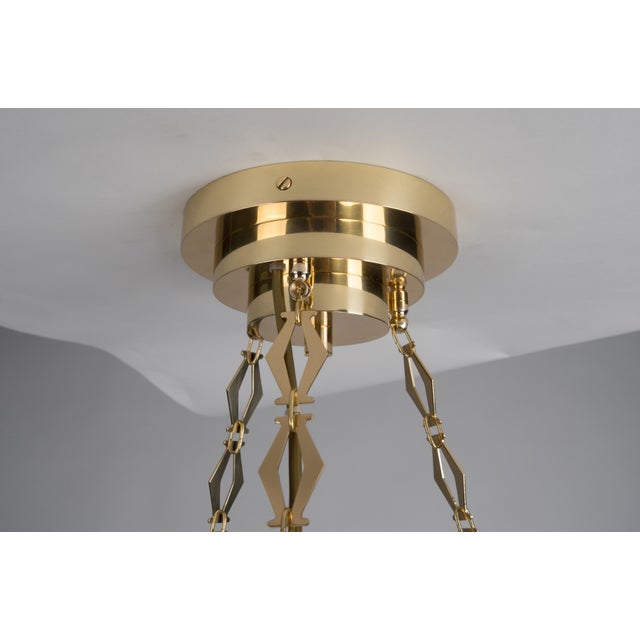 Contemporary Andorra Tiered Alabaster and Polished Lacquered Brass Pendant Light by ZAVADSKI, 2020 For Sale - Image 3 of 5