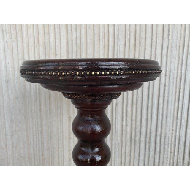 Brown Early 20th Century Renaissance Turned Columns Pedestals in Walnut For Sale - Image 8 of 18