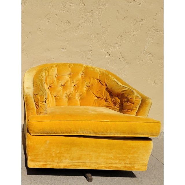 Vintage Barker's Crushed Velvet Swivel Chair Chairish