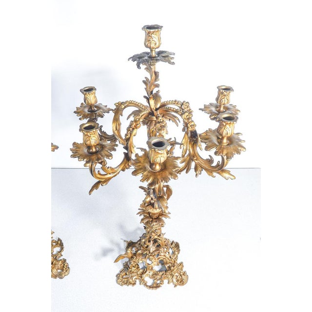 Napoleon III Gilded Bronze Candelabra, Set of 2 For Sale - Image 6 of 18