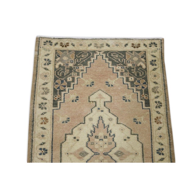 Oriental Hand Knotted Rug Turkish Mini Rug 1'7" x 3' For Sale - Image 4 of 5
