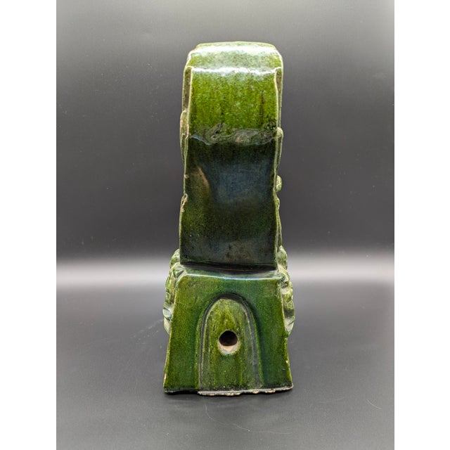 Mid 19th Century Antique Chinese Chiwen (Dragon) Sancai-Glazed Roof Tile: Qing Dynasty For Sale - Image 5 of 11