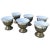 Vintage Israeli Porcelain Tea Cups in Brass Holders - Set of 6 For Sale