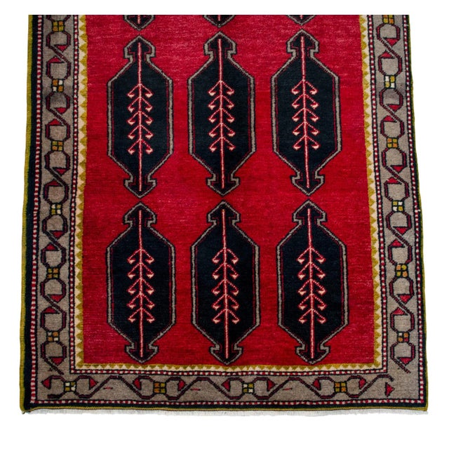 1960s Rug Hand Knotted Turkish Area Rug - 40'' X 79'' For Sale - Image 9 of 11