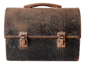 Vintage Black Metal Lunch Box