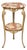 Vintage Hollywood Regency Brass Two-Tier Onyx Stone Mosaic Pedestal Table For Sale