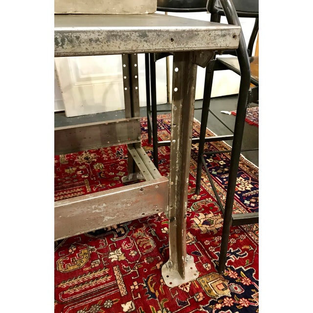Metal 1940s Industrial Steel/Metal Worktable For Sale - Image 7 of 8