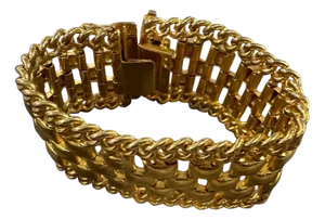 A 1990s High Quality Costume Jewelry Gilt Metal Italian Bracelet