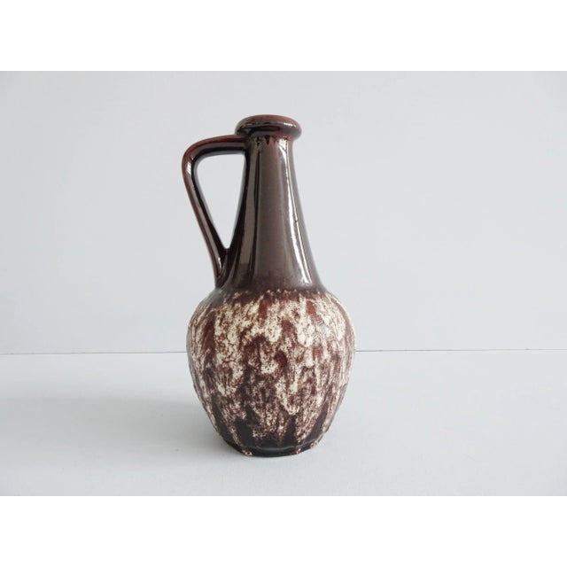 Mid-Century Modern Brown Fat Lava Glaze Vase with Handles from Bay Keramik, 1970s For Sale - Image 3 of 11