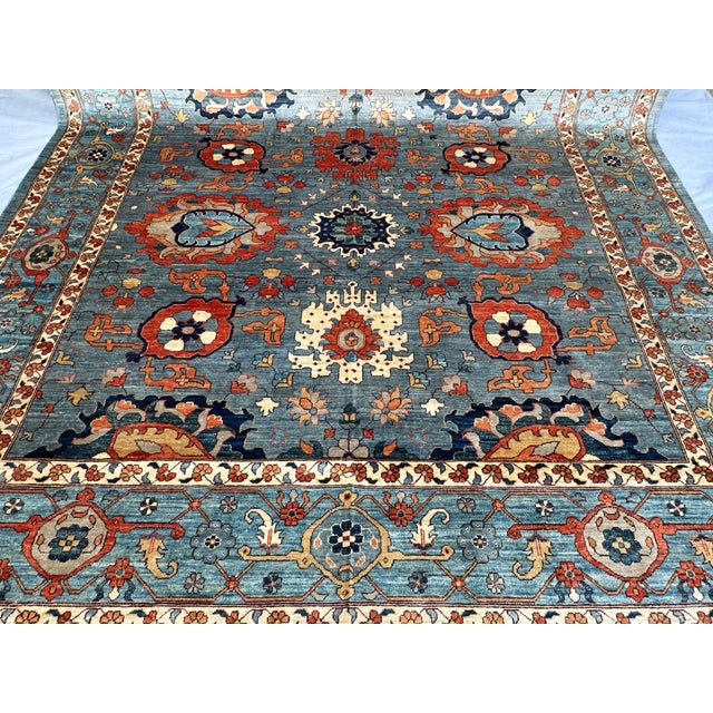 Hand-Knotted Afghan Sultanabad Chobi Wool Area Rug - 8'11" X 11'11" For Sale - Image 11 of 16