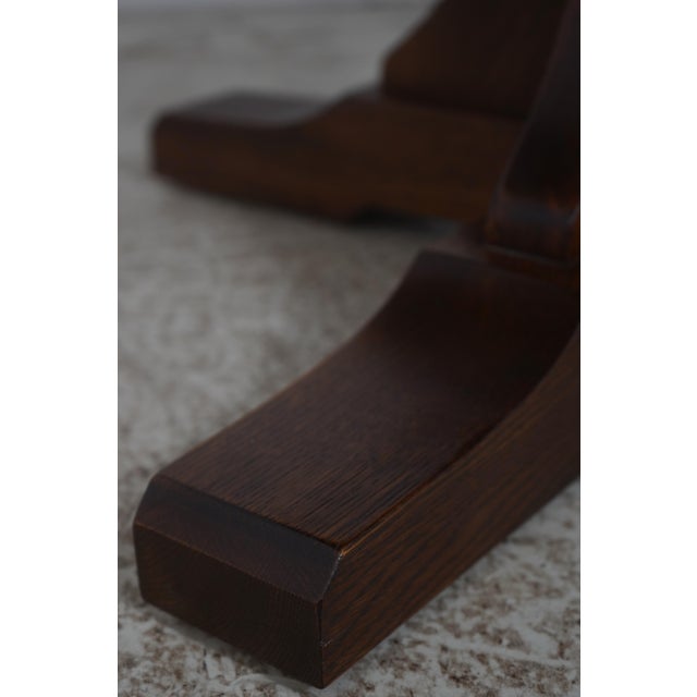 Brown Stickley Mission Oak Round Dining Room Table For Sale - Image 8 of 18