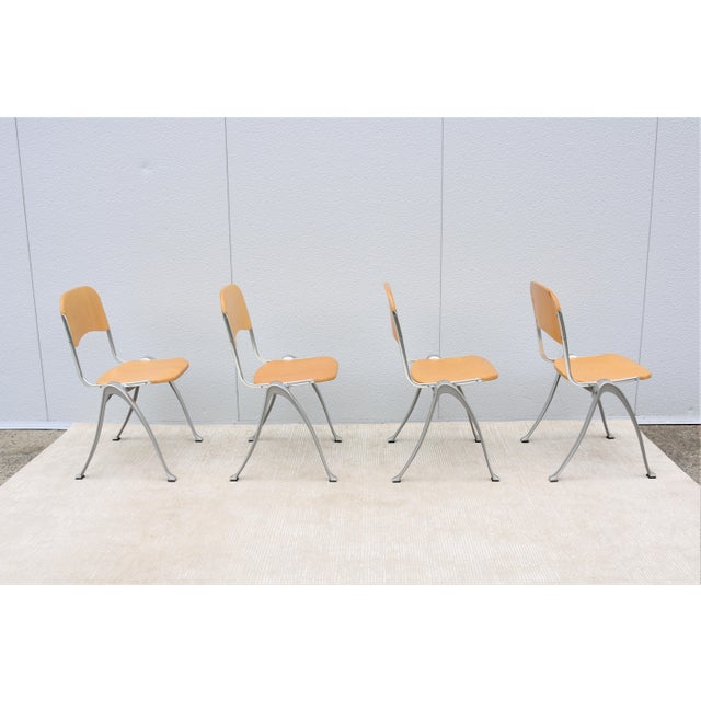 Lot De 4 Tabourets De Bar Aluminium Indecasa Design Joan Casas - Espagne - Contemporain