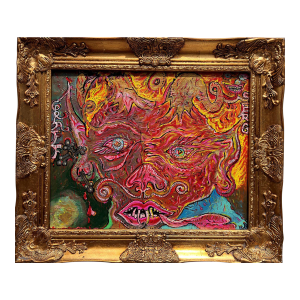Original Abstract Painting on Canvas by Serg Graff, "Apocalypse" Coa, Framed