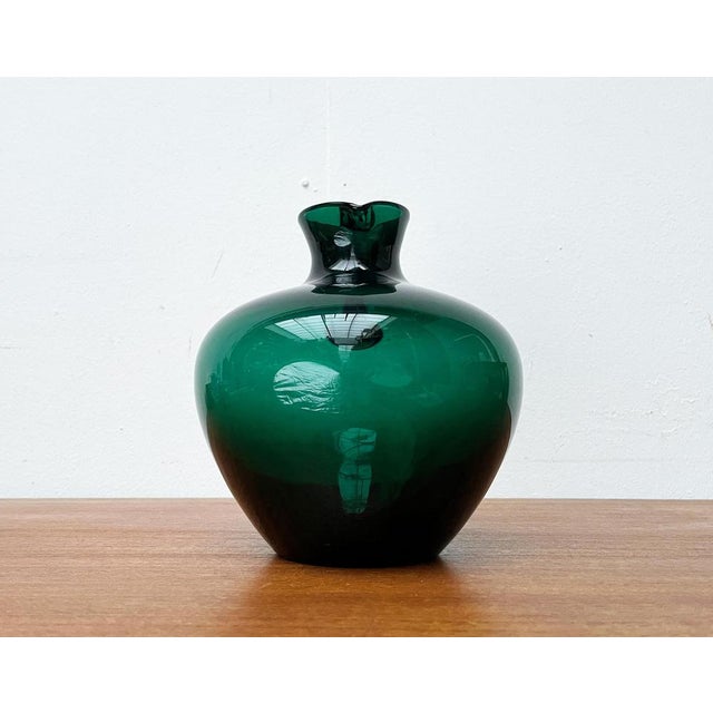 Art Deco German Green Glass Jug by Prof. Bruno Mauder for Zwiesel Theresienthal, 1930s For Sale - Image 4 of 15