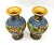 Mid 20th Century Pair of Mid-Century Chinese Cloisonné Vases – Blue, Green & Gold Enamel With Lotus Motif – Chinoiserie / Hollywood Regency For Sale - Image 5 of 10
