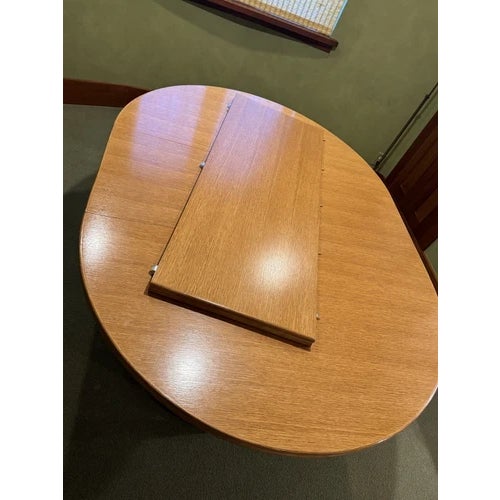 Vintage McGuire Blonde Round Dining or Game Table With Two Leaves For Sale - Image 9 of 12