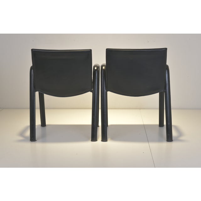Armchairs in Black Leather from Poltrona Frau, 1980s, Set of 2 For Sale - Image 9 of 15