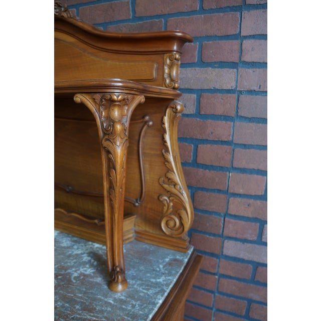 Rococo Antique French Louis XV Marble Top Buffet For Sale - Image 3 of 8