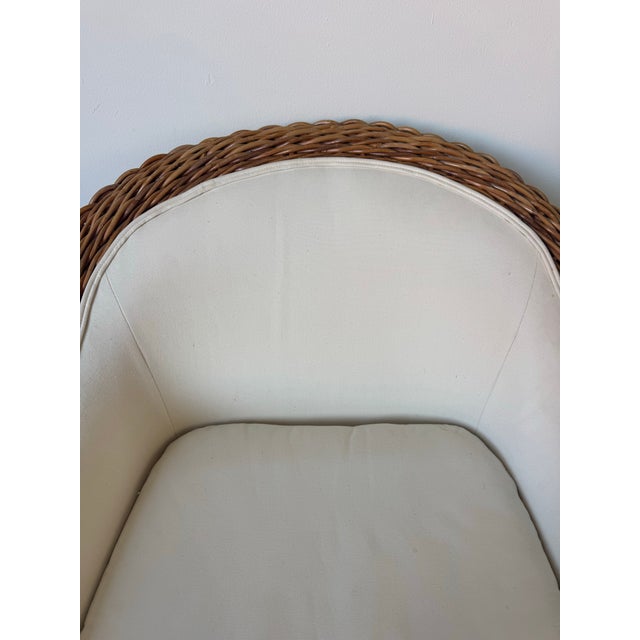 Wood Vintage Coastal Organic Bielecky Brothers–Style Braided Rattan Lounge Chairs For Sale - Image 7 of 12