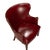 1950s Burgundy Red Vinyl Wingback Studded Library Club Chair For Sale - Image 10 of 13