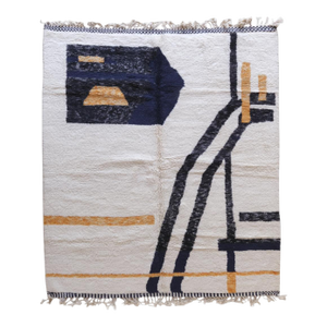 2020's Moroccan Modern Wool Rug - 9.6 X 8.2 Ft