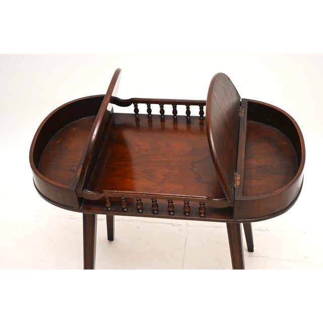 Brown Antique Walnut Side Table, 1920s For Sale - Image 8 of 9