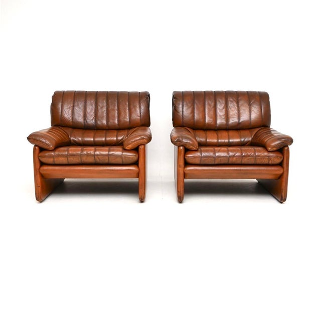 A superb pair of vintage leather DS 86 armchairs by De Sede, made in Switzerland and dating from around the 1960’s. The...