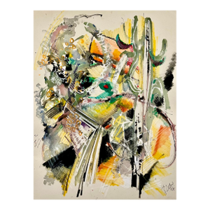 Roger LersyLarge Modernist Art French Abstract Expressionist Colorful Painting Roger Lersy, 1964
