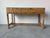 Coastal Vintage Palm Beach Regency Coastal Rattan Console Table With Glass Top/ Sold For Sale - Image 3 of 12