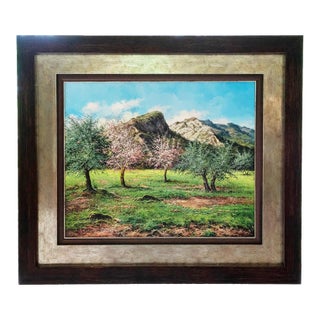 Late 20th Century Jorge Carbonell - Almendros en Flor (Flowering Almond Trees), Oil on Canvas For Sale