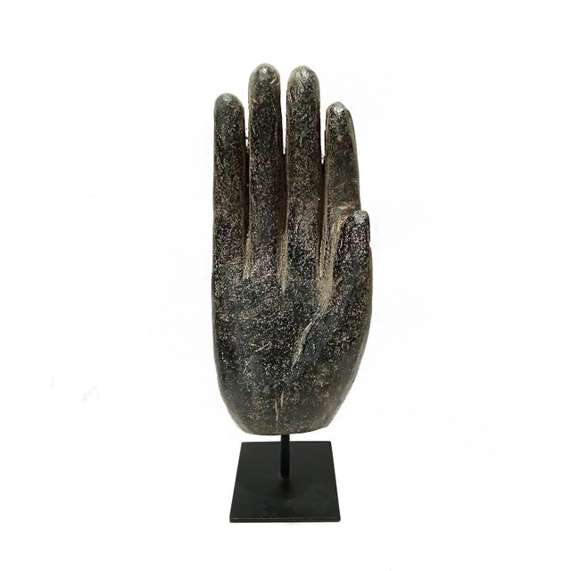 Late 20th Century Volcanic Rock Hand Sculpture, Late 20th Century For Sale - Image 5 of 8