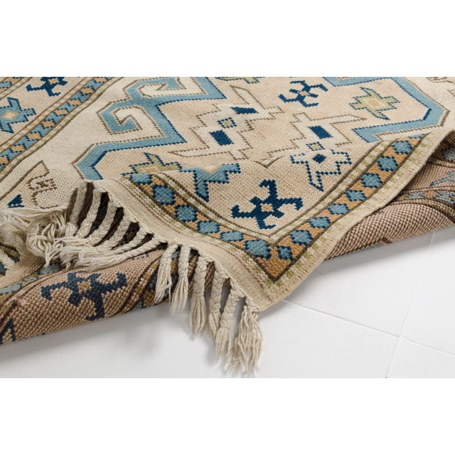 Textile Framhouse Vintage Floor Turkish Rug For Sale - Image 7 of 10