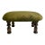 Vintage Moss Green Upholstered Footstool With Turned Legs For Sale