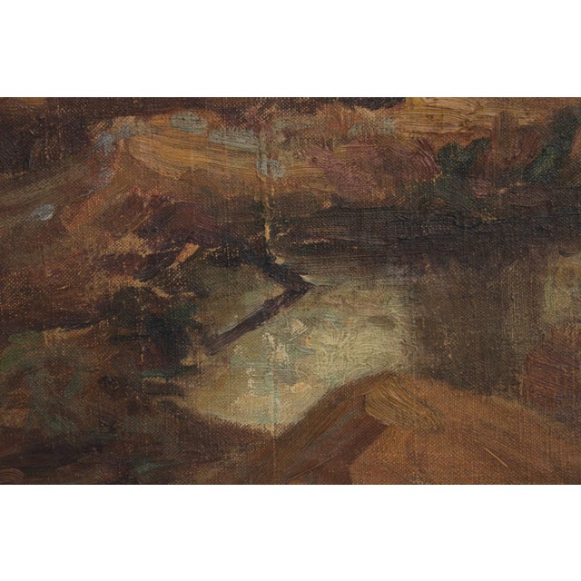 Framed Oil on Canvas Painting Wwi No Mans Land - Signed For Sale - Image 4 of 12