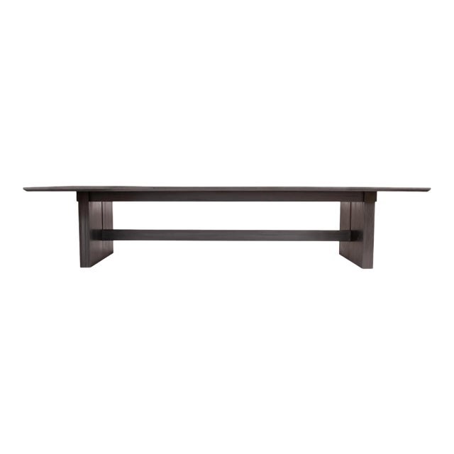Magnolia Conference Table in Blackened Ash with Chamfered Knife Edge For Sale