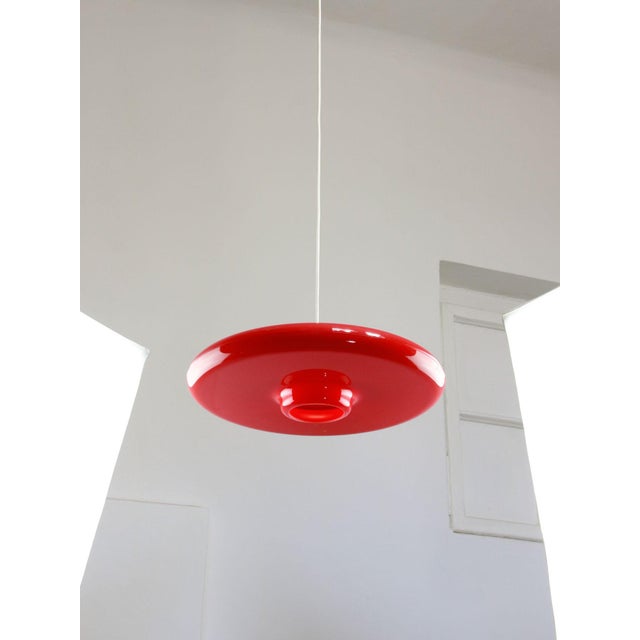 Space Age Saucer Pendant in Red Acrylic Glass from Guzzini, 1960s For Sale - Image 9 of 18