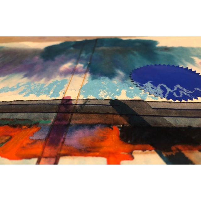 1964 Jack O'Hara Manscape Watercolor Painting With Collage Chairish