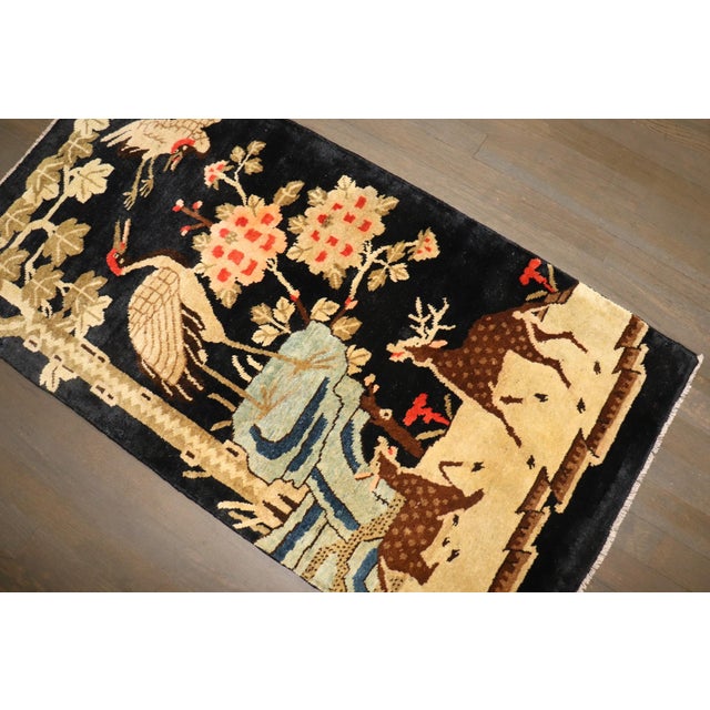 Early 20th Century Chinese Batou Small Rug - 2'1" x 4' For Sale - Image 4 of 5