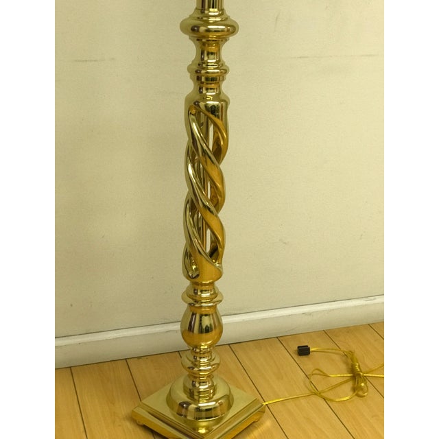 1960s Vintage Brass Barley Twist Floor Lamp Chairish
