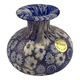 Vintage Campanella Murano Millefiori Bud Vase For Sale