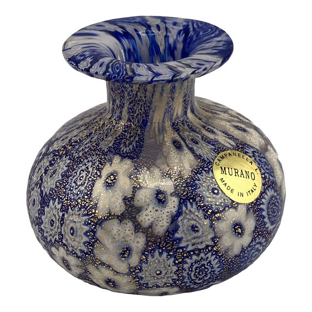 Vintage Campanella Murano Millefiori Bud Vase For Sale