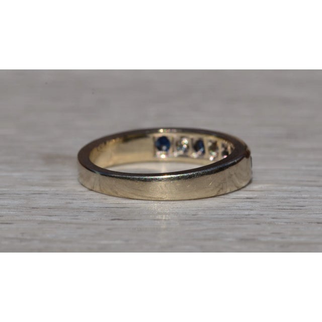 The Drexeline: Ladies Magic Glo Signed 14K Band set with White and Blue Diamonds For Sale In Philadelphia - Image 6 of 10