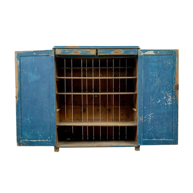 Antique Scandinavian Rustic Painted Cabinet, 1860 For Sale - Image 10 of 12